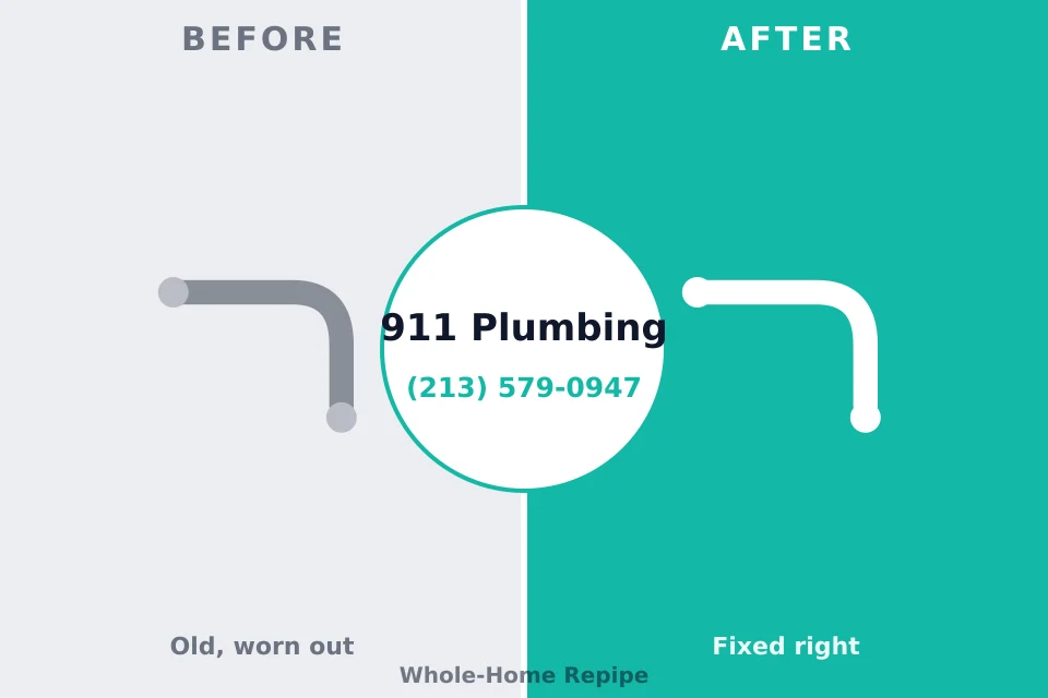 Before and after: plumbing repair West Conshohocken, PA